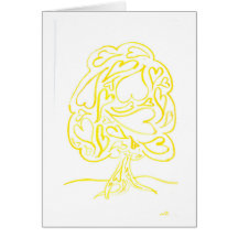 Yellow Love Tree Greeting Card