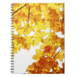 yellow maple leaves notebook
