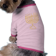 Yellow Menorah Dog Shirt