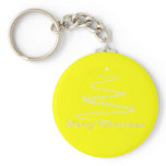 Yellow Merry Christmas Keychain