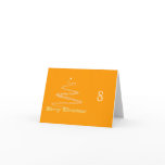 Yellow Merry Christmas Table Tent Template Card