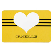 Yellow Modern Heart Flexi Magnet