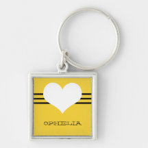 Yellow Modern Heart Premium Keychain
