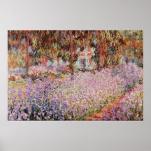 Yellow Monet's Garden in Giverny, Claude Monet flo Posters