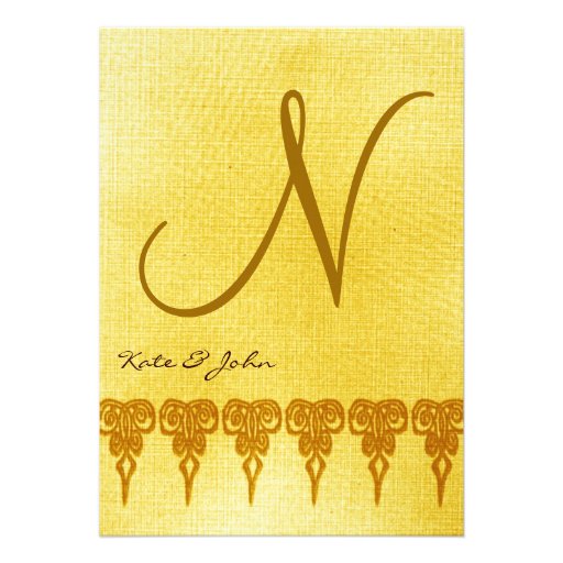 YELLOW MONOGRAM WEDDING INVITATION TEMPLATE YELLOW MONOGRAM WEDDING INVITATION TEMPLATE