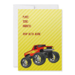 Yellow Monster Truck Invitation