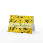 Yellow Mums Happy Birthday Card