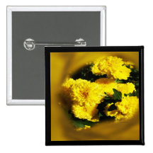 Yellow Mums Pinback Button