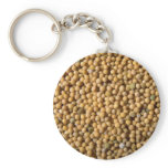 Yellow mustard seeds keychains