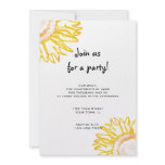 Yellow Neon Sunflower Party Invitation