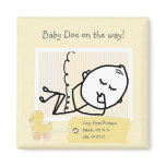 Yellow New Baby Ultrasound Photo Custom Duck Fridge Magnet