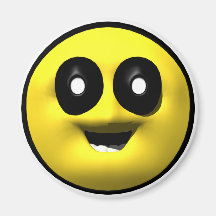 Yellow old smiley magnet