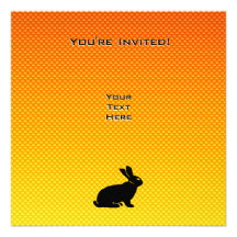 Yellow / Orange Bunny Personalised Invitations