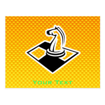 Yellow Orange Chess Post Card