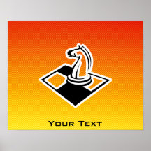 Yellow Orange Chess Print