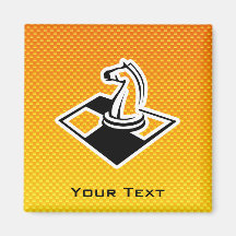 Yellow Orange Chess Refrigerator Magnets