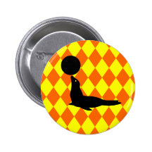 Yellow & Orange Diamonds Seal Pin