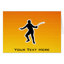 Yellow Orange Fencing Greeting Card