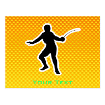Yellow Orange Fencing Post Card