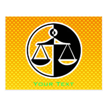 Yellow Orange Justice Scales Postcards