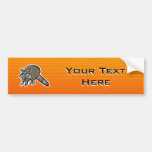 Yellow Orange Racoon Bumper Sticker