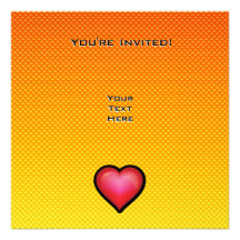 Yellow Orange Red Heart Announcement