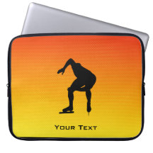 Yellow Orange Speed Skater Laptop Sleeves