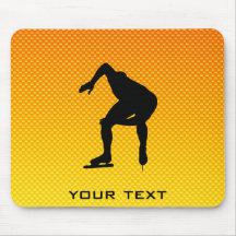Yellow Orange Speed Skater Mousepads