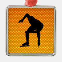 Yellow Orange Speed Skater Ornaments