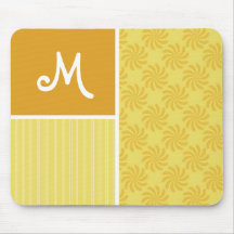 Yellow Orange Swirl Mousepad