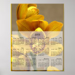Yellow Orchid Flowers Poster
