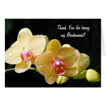 Yellow Orchids Bridesmaid Note Card