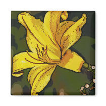 Yellow ornamental lily serigraph