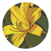 Yellow ornamental lily serigraph
