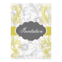 Yellow ornate wedding  Invitations
