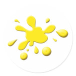 Yellow Paint Splodge stickers