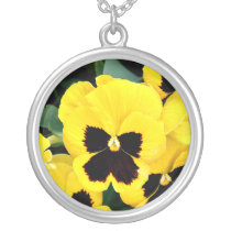 Yellow Pansy necklaces
