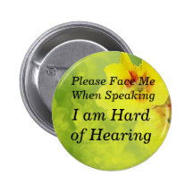 Yellow Pansy Please Face Me Button