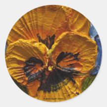 Yellow Pansy Round Sticker