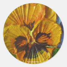 Yellow Pansy Round Stickers
