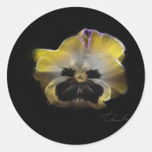 yellow pansy stickers