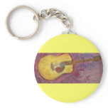 yellow patina acoustic guitar key chains