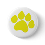 Yellow Paw Print Button