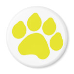 Yellow Paw Print Magnet