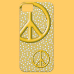 Yellow peace sign iPhone 5 Barely There case casemate cases