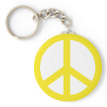 Yellow Peace Sign keychains