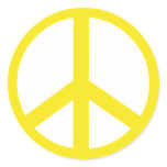 Yellow Peace Sign stickers