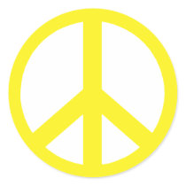 Yellow Peace Sign Stickers