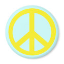 Yellow Peace Symbol Products magnets