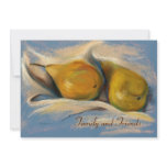 Yellow Pears on Blue Paper Drawing Thanksgiving